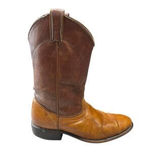 Vintage 90s Laredo Leather Two Tone Cowboy Boots Women's 8.5 Brown